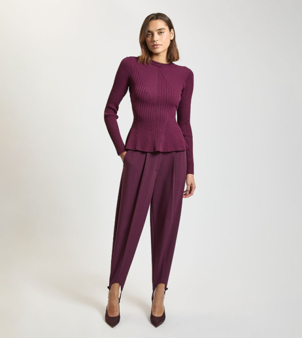 Compact Stretch Stirrup Slim Fit Trousers