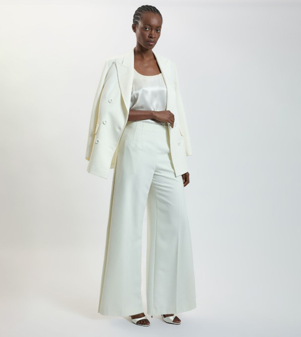 Polished Tailored Pleat Side Seam Trousers