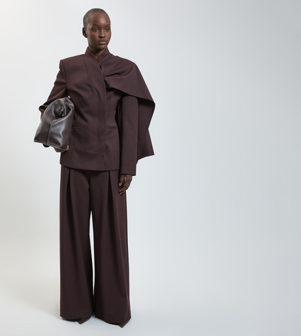Tailored Drape Wrap Blazer