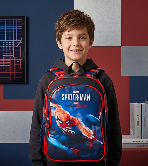 Spider-Man Print Zippered Backpack - 14"