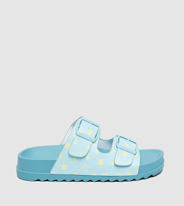 Printed Buckle Detail Comfort Sandals