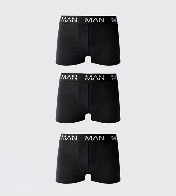 3-Pack Logo Printed Active Boxers