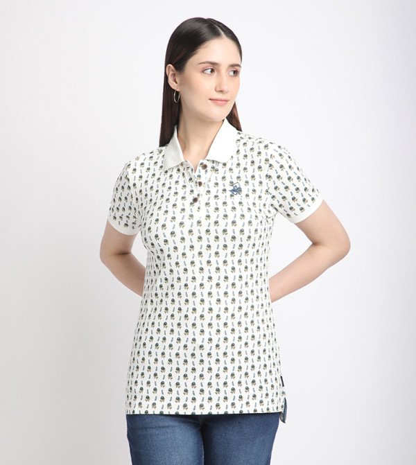 Printed Short Sleeves Polo T-Shirt