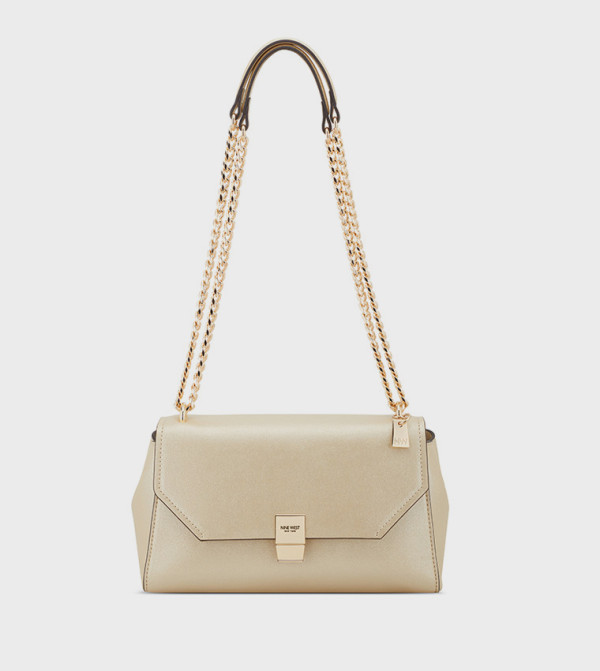 Metallic Flap Convertible Shoulder Bag