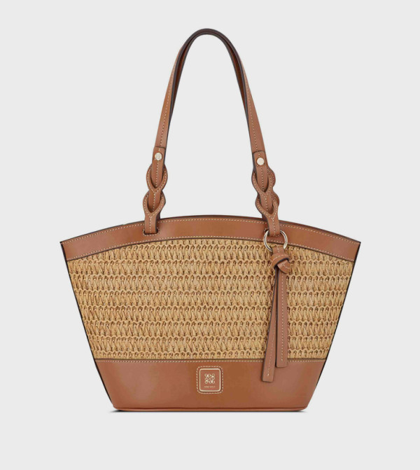Straw Braided Tote Bag