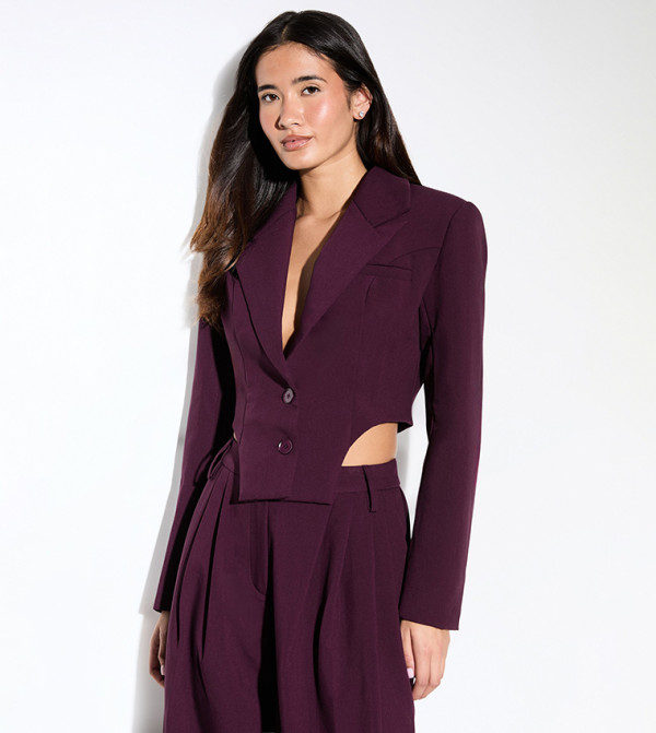 Tailored Corset Detail Hem Blazer