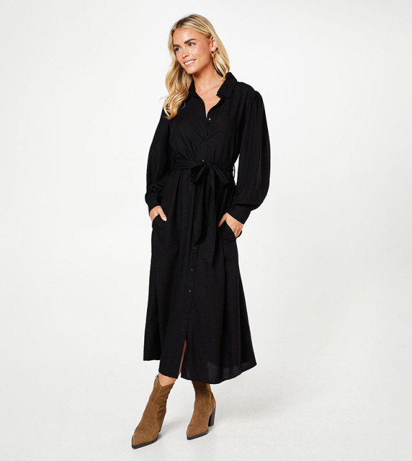 Petite Jacquard Midi Shirt Dress
