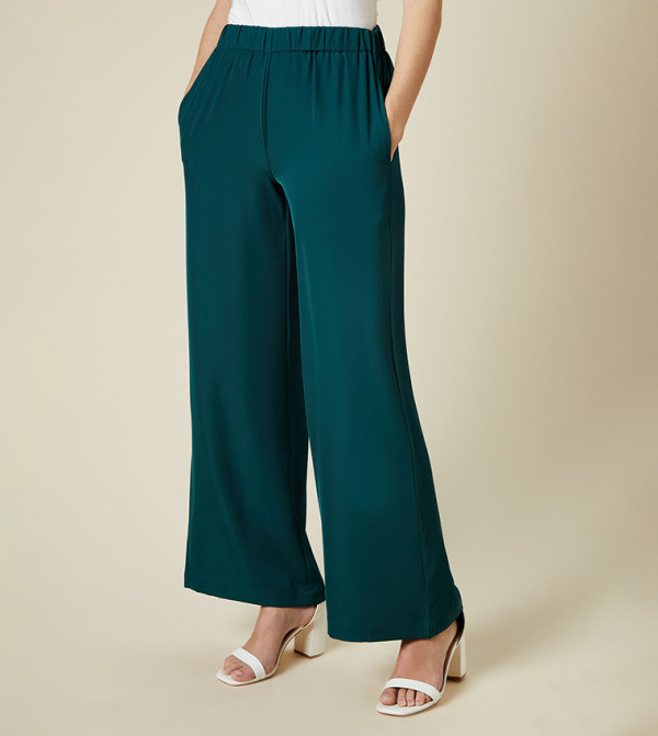 Elastic Waist Straight Fit Trousers