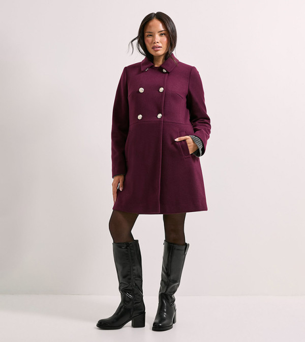 Solid Long Sleeves Dolly Coat