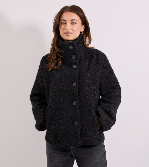Funnel Neck Short Coat