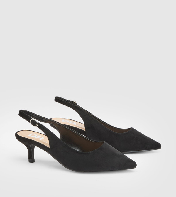 Wide Fit Dova Slingback Kitten Heel Pumps
