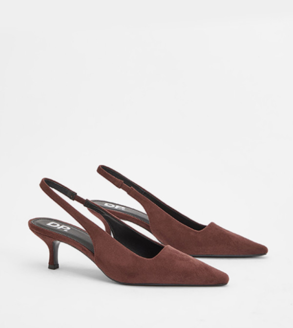Trixie Faux Suede Slingback Kitten Heel Pumps