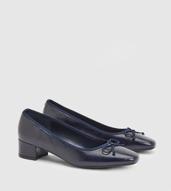 Gracie Faux Patent Leather Bow Detail Pumps