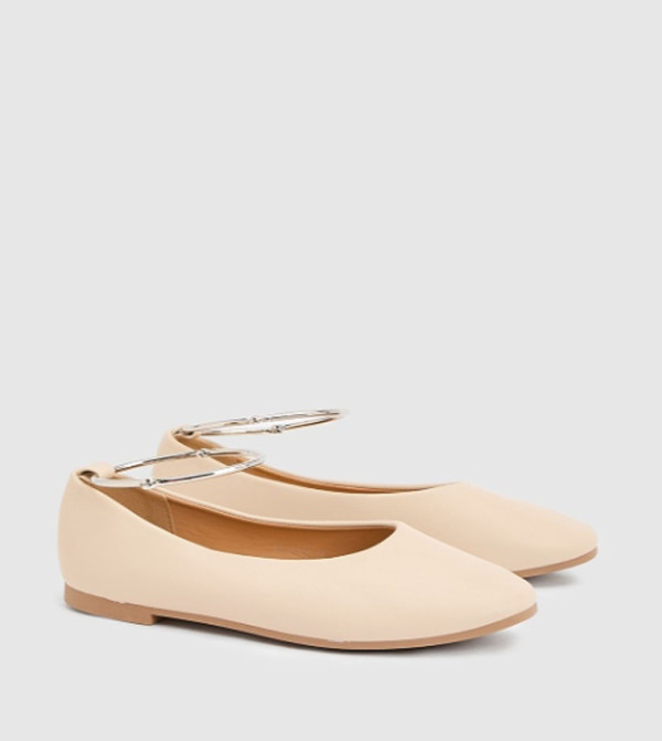 Kristen Faux Leather Super Padded Flexi Sole Almond Toe Ballerinas