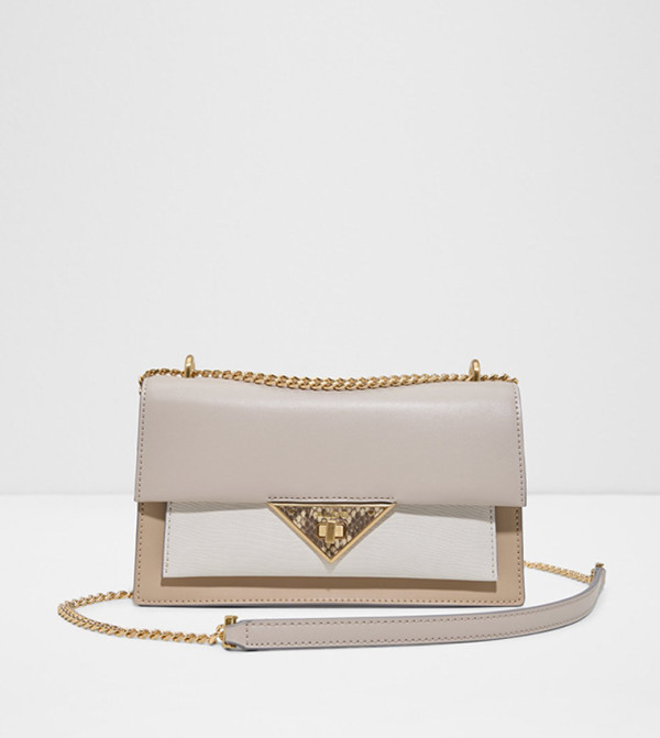 BYWORTHIA Colorblock Twist Lock Flap Shoulder Bag