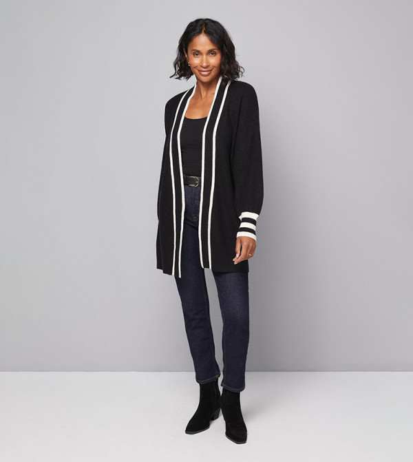 Contrast Tipped Cardigan