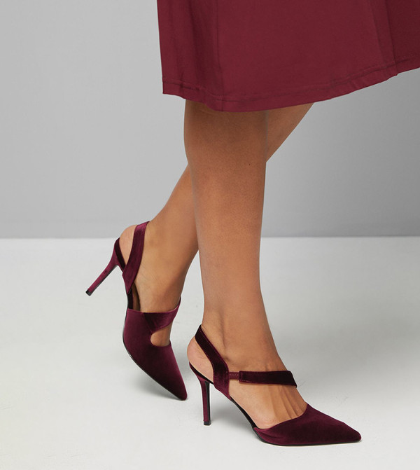 Everly Velvet Asymmetric Stiletto Heel Pumps