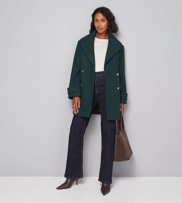Double Breasted Long Sleeves Coat
