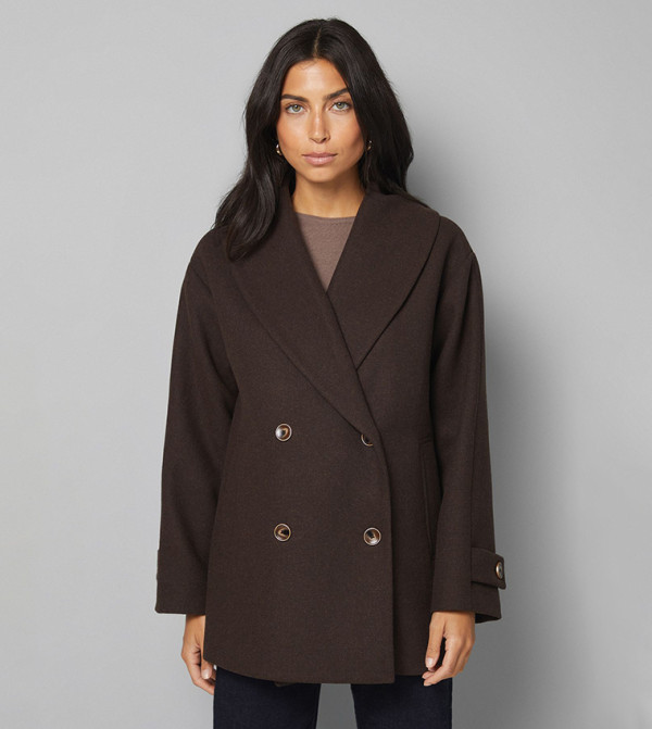 Shawl Collar Double Breasted Coat