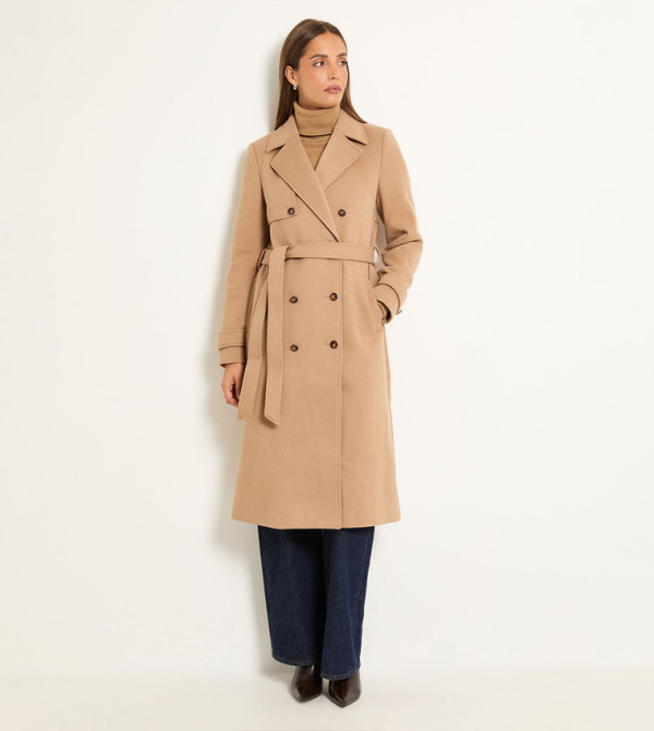 Long Sleeves Twill Trench Coat