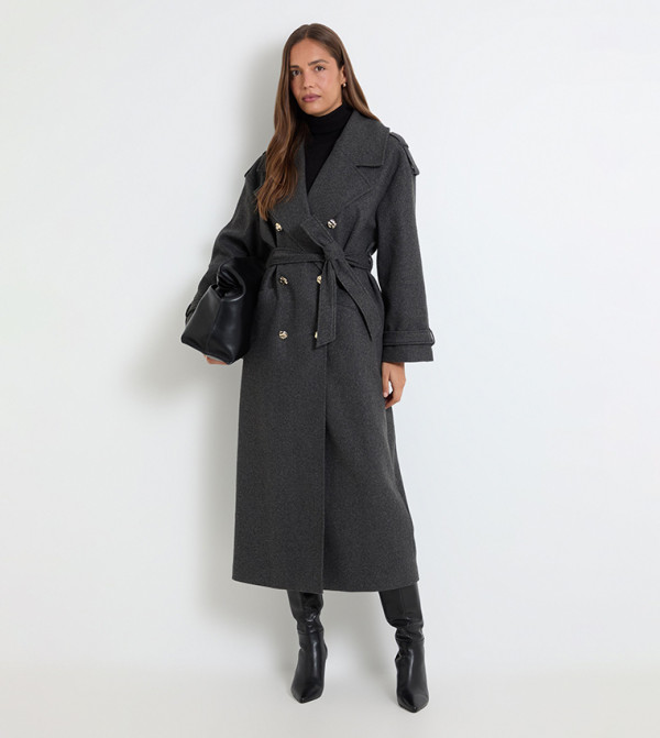 Wide Lapel Trench Coat