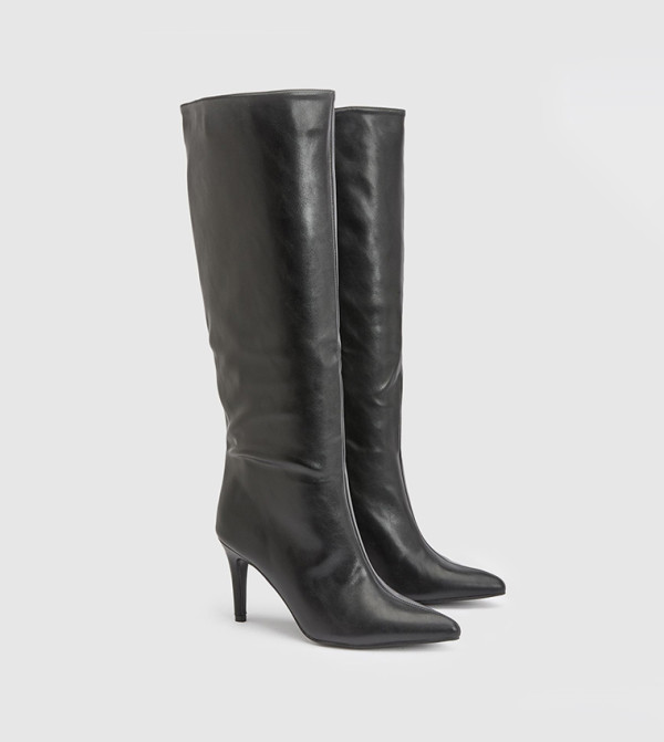 Binky Faux Leather Stiletto Heel High Leg Boots