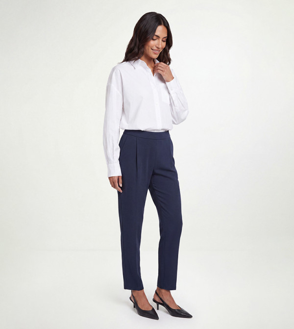 Woven Tapered Leg Trousers
