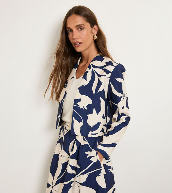 Floral Print Ottoman Twill Jacket