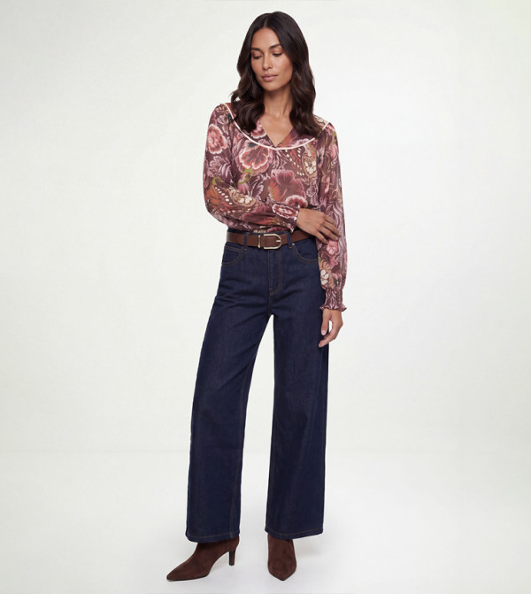 Paisley Print Long Sleeves Top