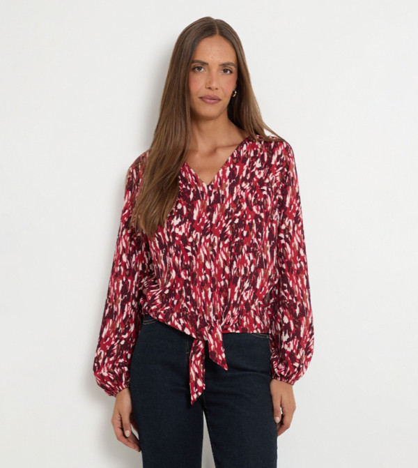Abstract Long Sleeves Top