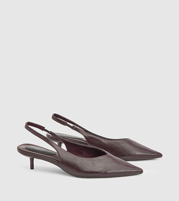 Bonnie Faux Leather Slingback Kitten Heel Pumps