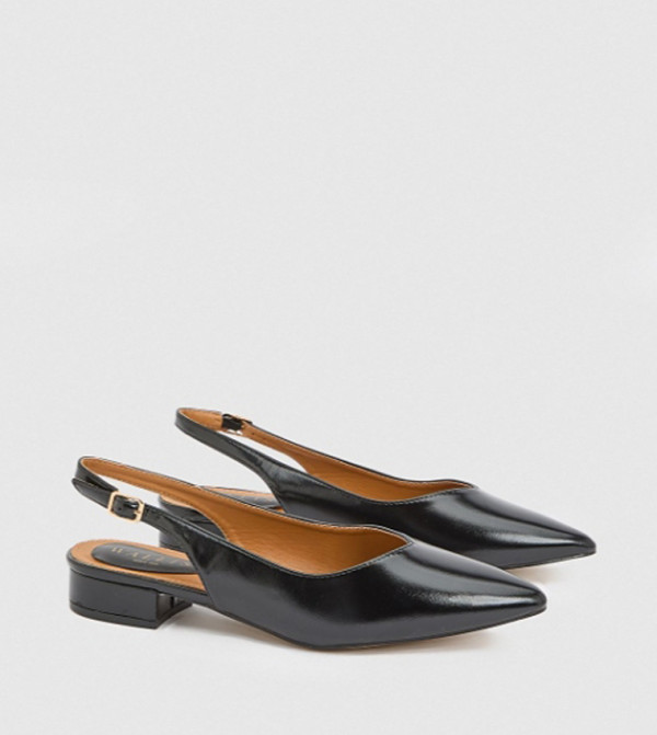 Isla Faux Leather Pointed Toe Slingback Pumps