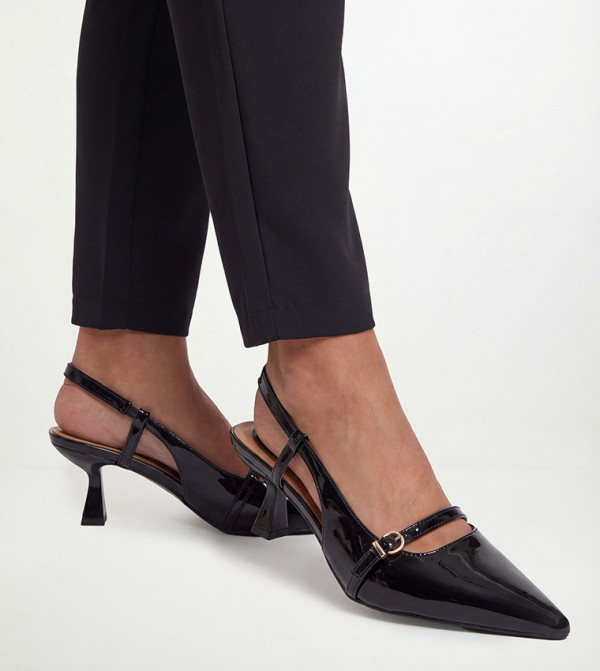 Keira Faux Patent Leather Slingback Pumps