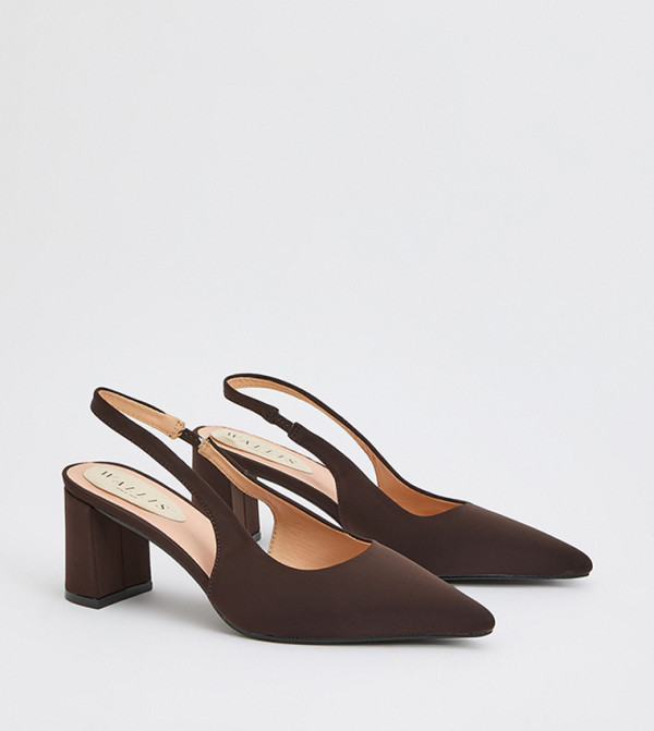 Layla Faux Leather Block Heel Slingback Pumps