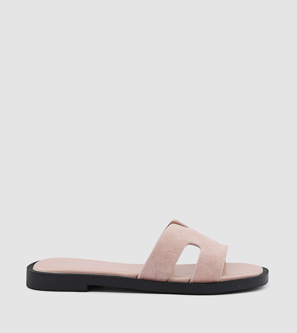 Cut-Out Detail Open Toe Flat Sandals