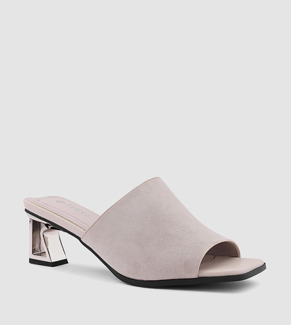 Solid Open Toe Heel Sandals