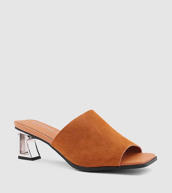 Solid Open Toe Heel Sandals