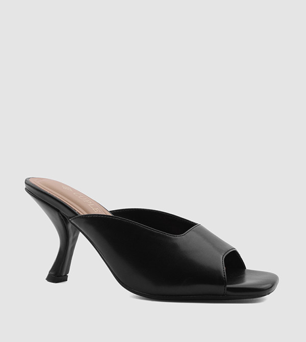 Solid Open Toe Heel Sandals