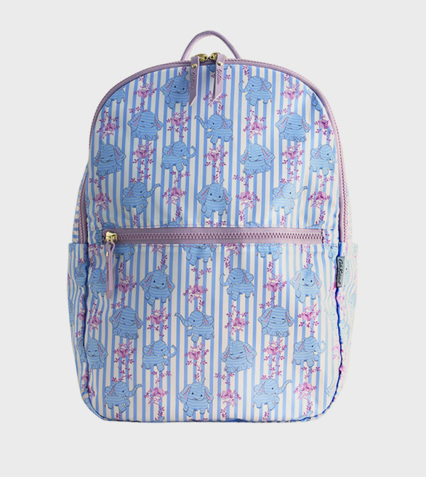 Printed Zippered Backpack