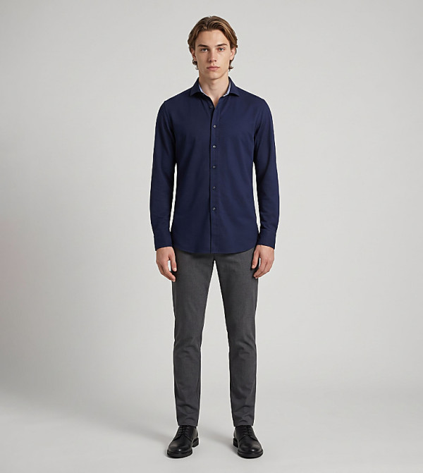 Textured Long Sleeves Shirt