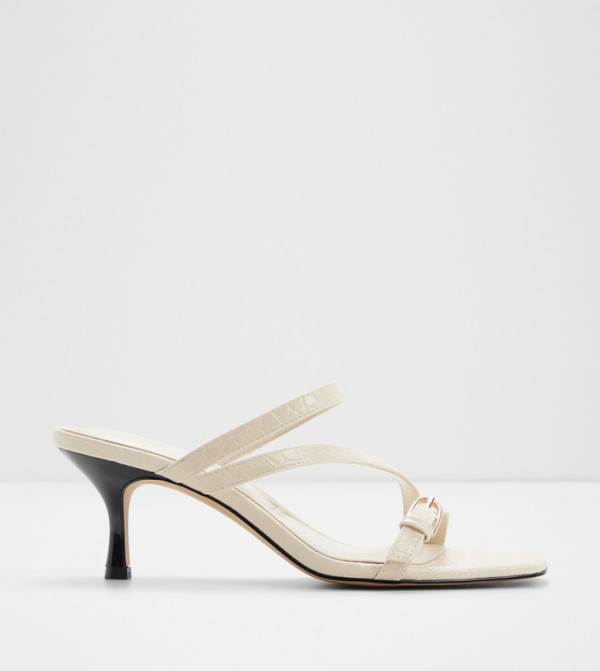 CITYVERSE Textured Square Toe Heel Sandals