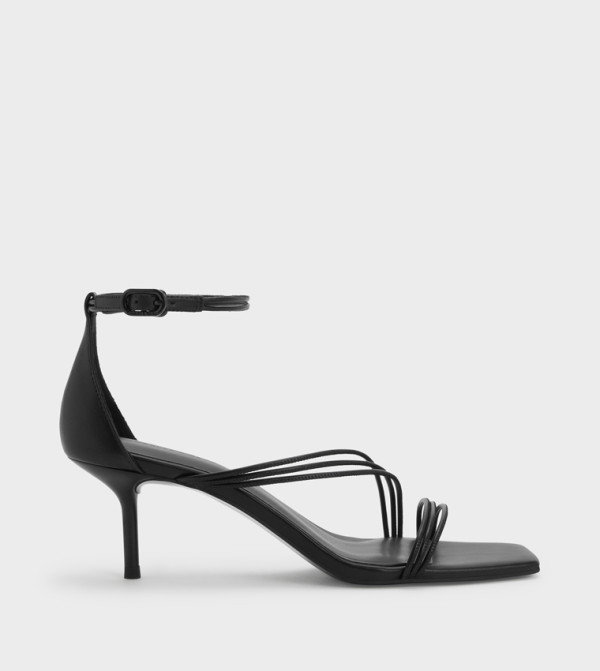 FIANNA Solid Strappy Stiletto Heel Sandals