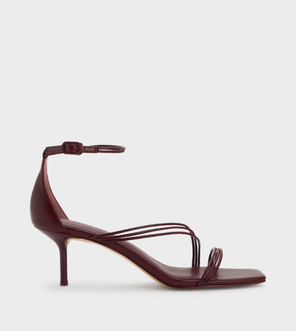 FIANNA Solid Strappy Stiletto Heel Sandals