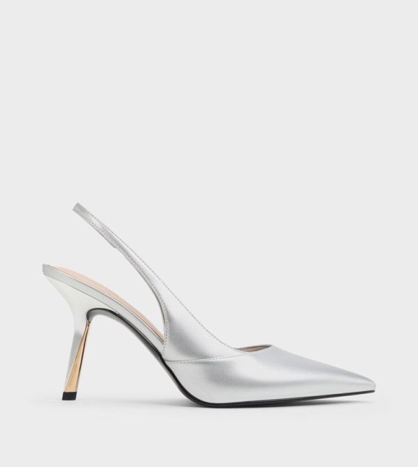 TAYLEN Metallic Slingback Stiletto Heel Pumps