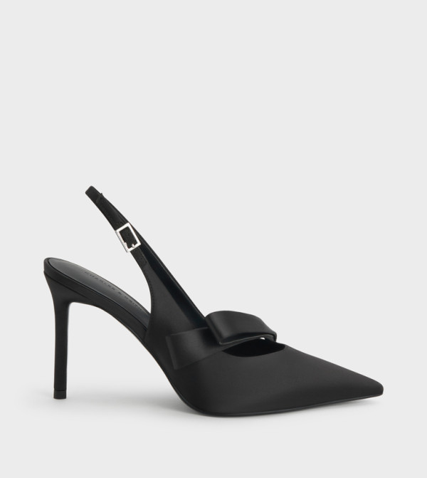 Satin Pleat Detail Slingback Pumps