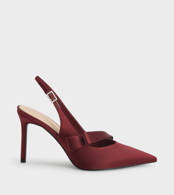 Satin Pleat Detail Slingback Pumps