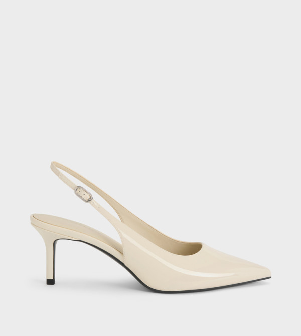 KAIA Patent Slingback Pointed Toe Pumps