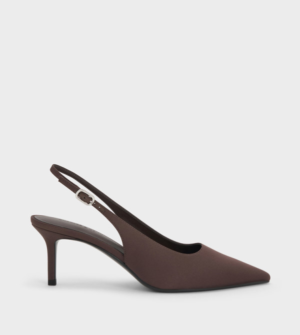 KAIA Satin Slingback Pointed Toe Pumps