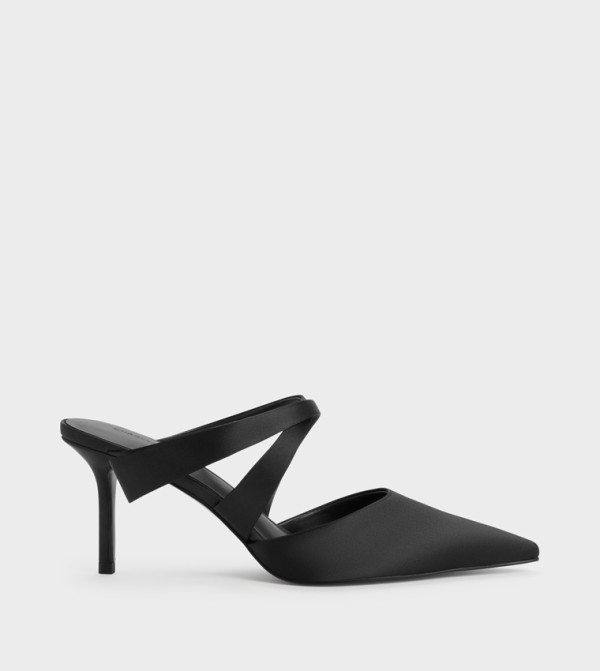 Satin Pleat Detail Mule Pumps