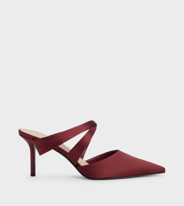 Satin Pleat Detail Mule Pumps